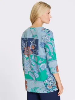 Longshirt mit Patchdruck