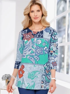 Longshirt mit Patchdruck