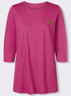 Longshirt mit Patch in Leder-Optik