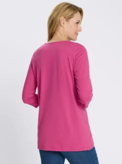 Longshirt mit Patch in Leder-Optik