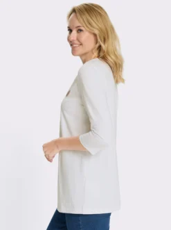 Longshirt mit Patch in Leder-Optik