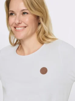 Longshirt mit Patch in Leder-Optik