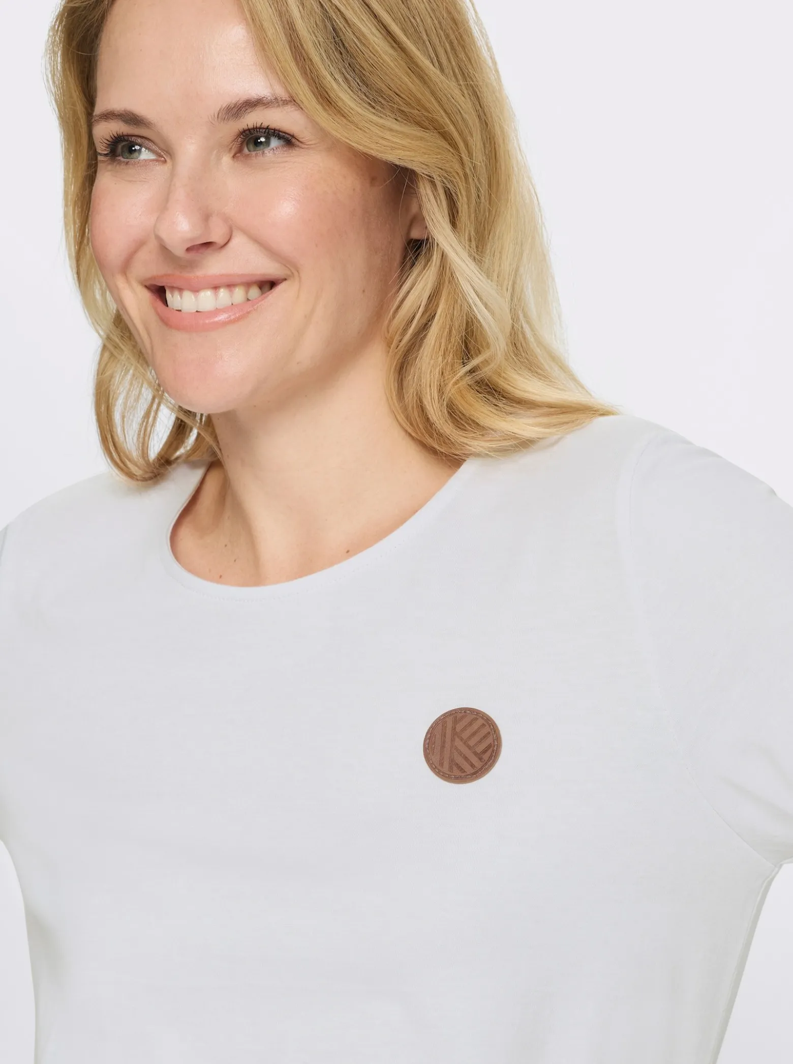 Longshirt mit Patch in Leder-Optik