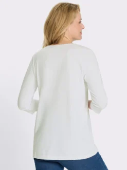 Longshirt mit Patch in Leder-Optik