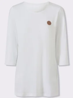 Longshirt mit Patch in Leder-Optik