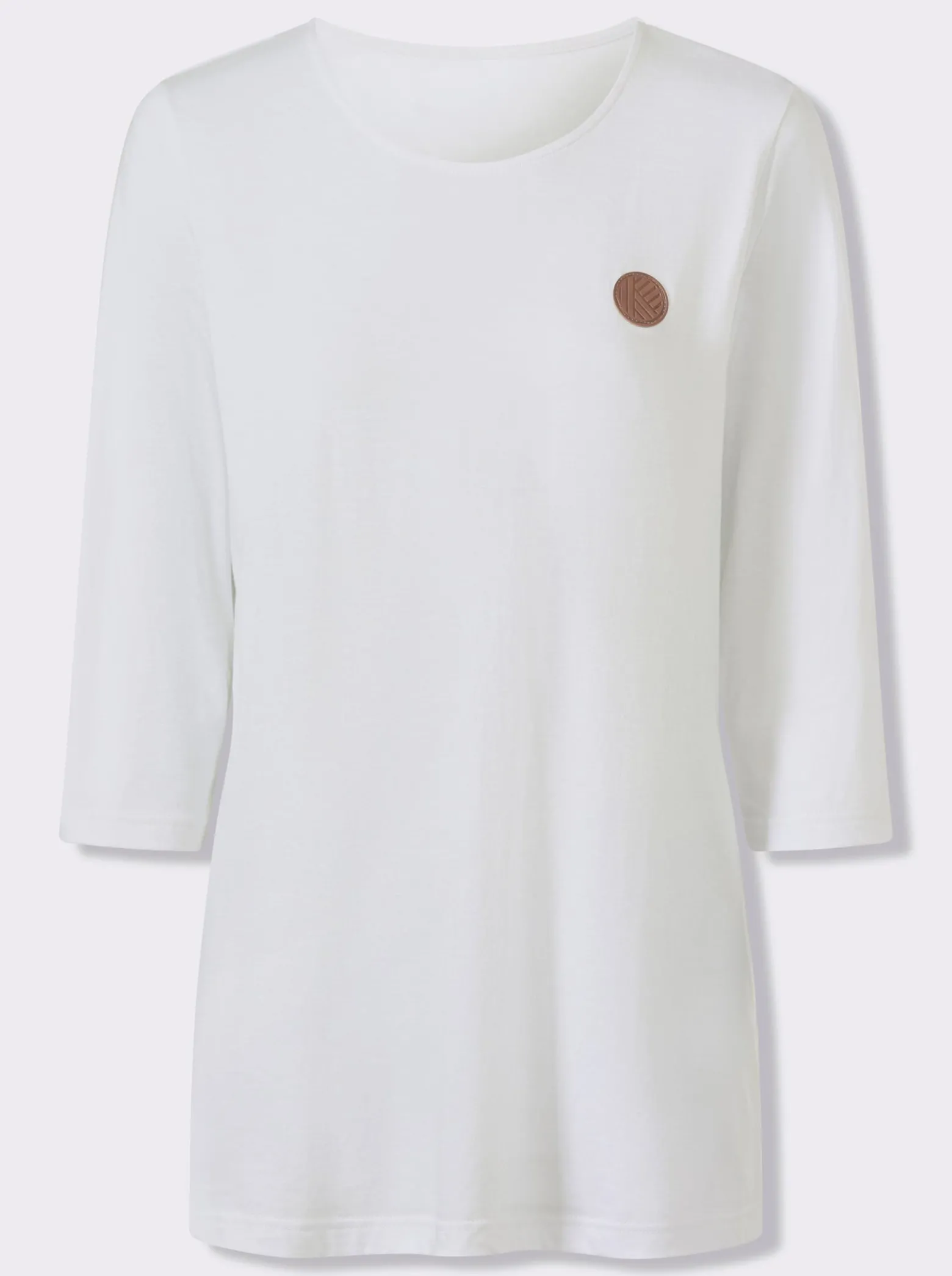 Longshirt mit Patch in Leder-Optik