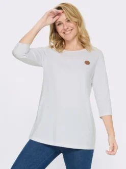 Longshirt mit Patch in Leder-Optik