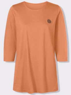 Longshirt mit Patch in Leder-Optik