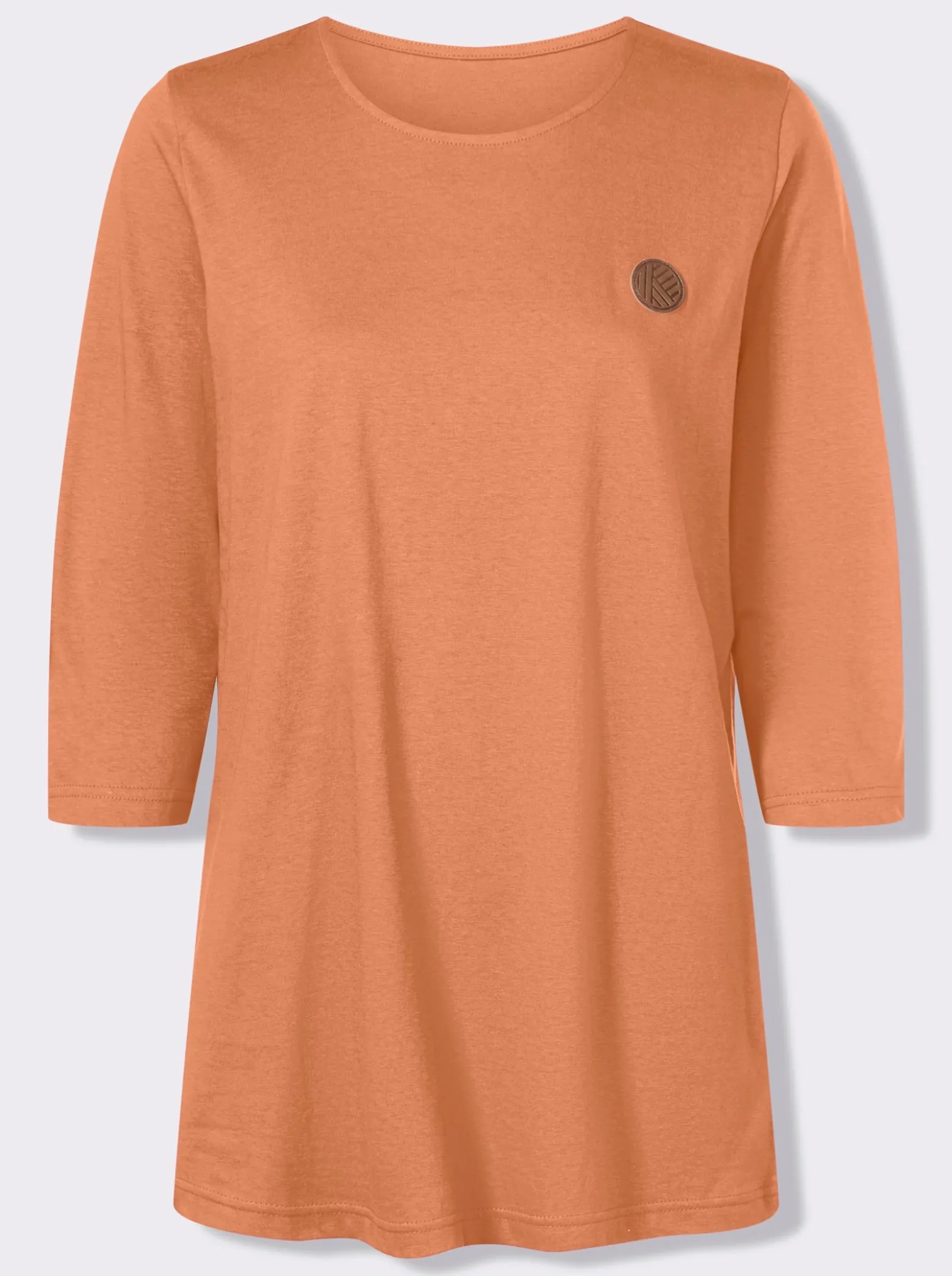 Longshirt mit Patch in Leder-Optik