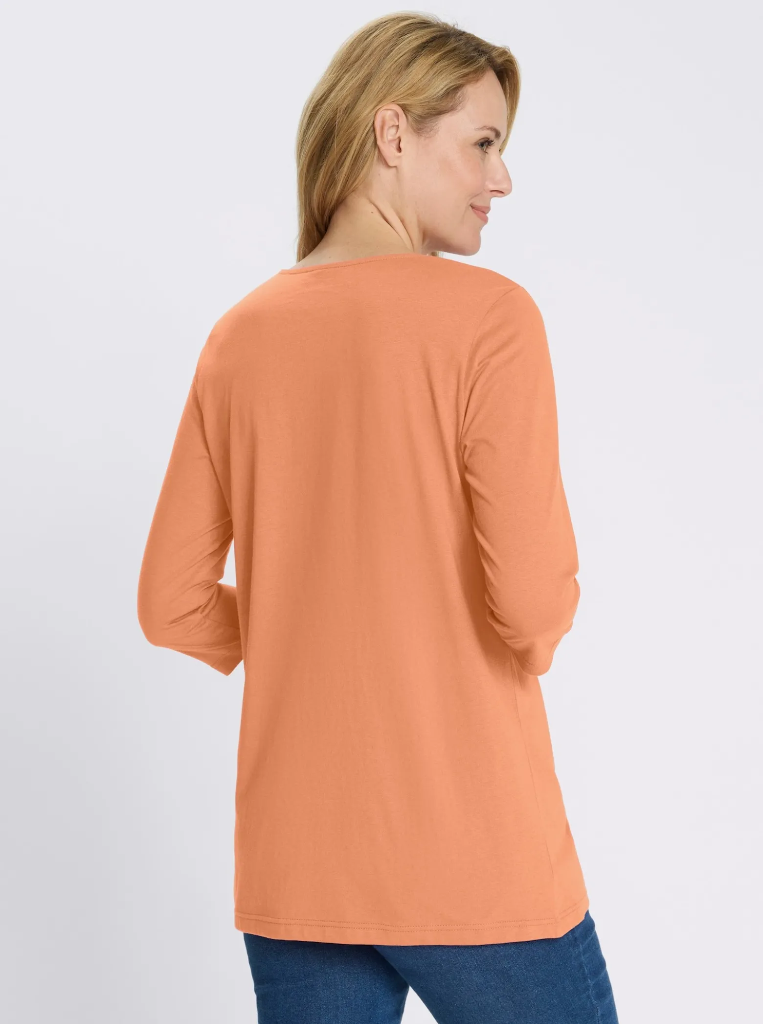 Longshirt mit Patch in Leder-Optik