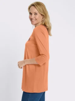 Longshirt mit Patch in Leder-Optik