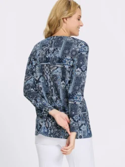 Longshirt mit Patchwork-Druck