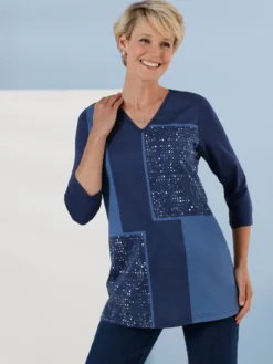 Longshirt mit platziertem Druckmuster