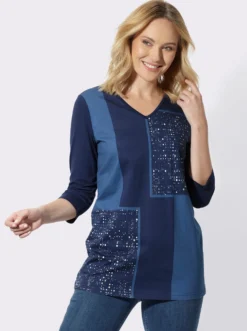 Longshirt mit platziertem Druckmuster