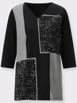 Longshirt mit platziertem Druckmuster