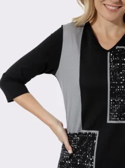Longshirt mit platziertem Druckmuster