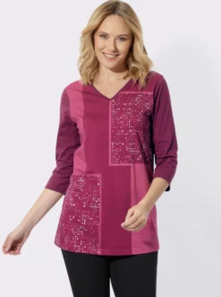 Longshirt mit platziertem Druckmuster