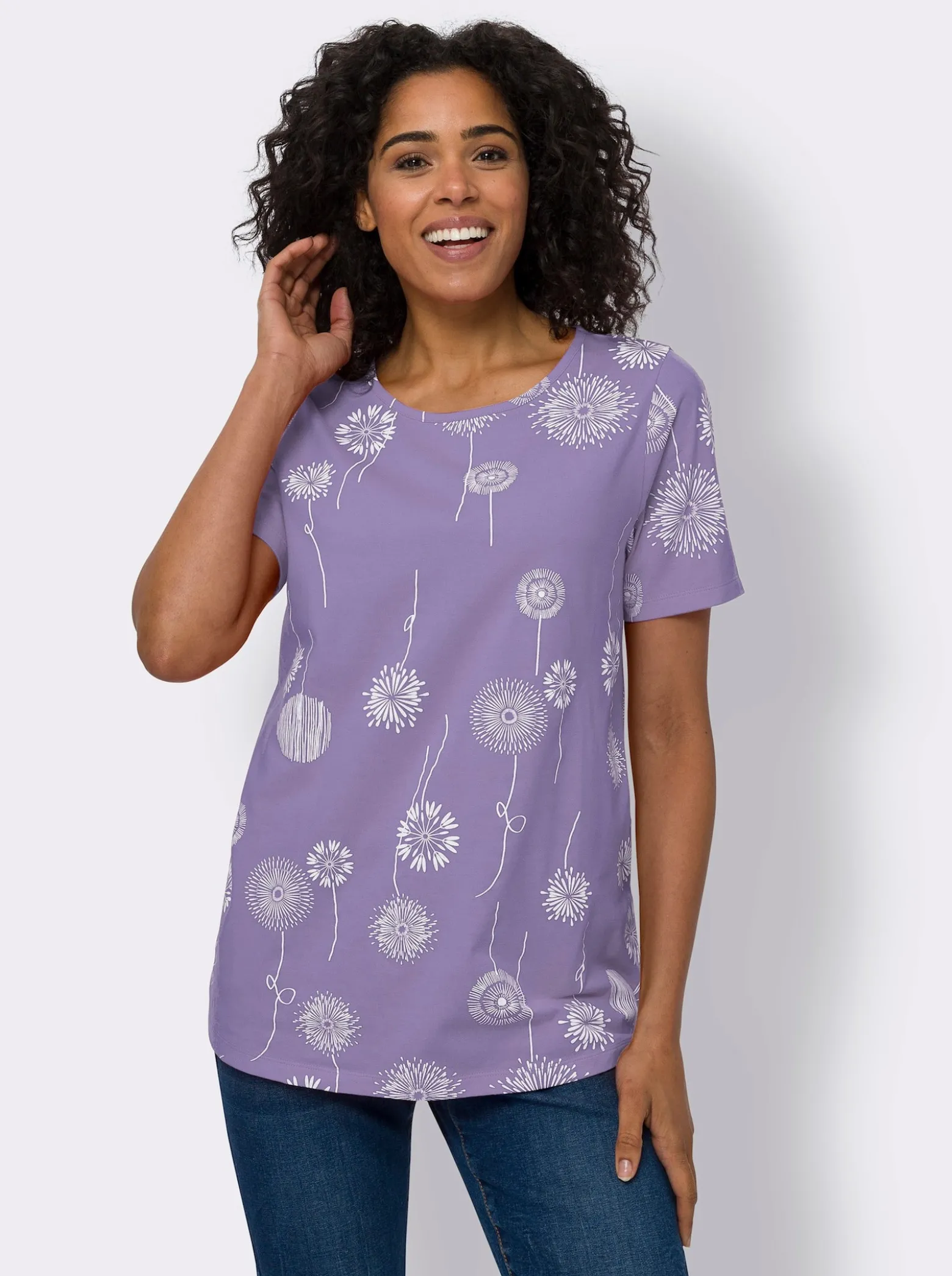Longshirt mit Pusteblumen-Print