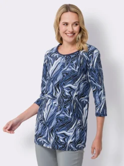 Longshirt mit Raffung am Ausschnitt
