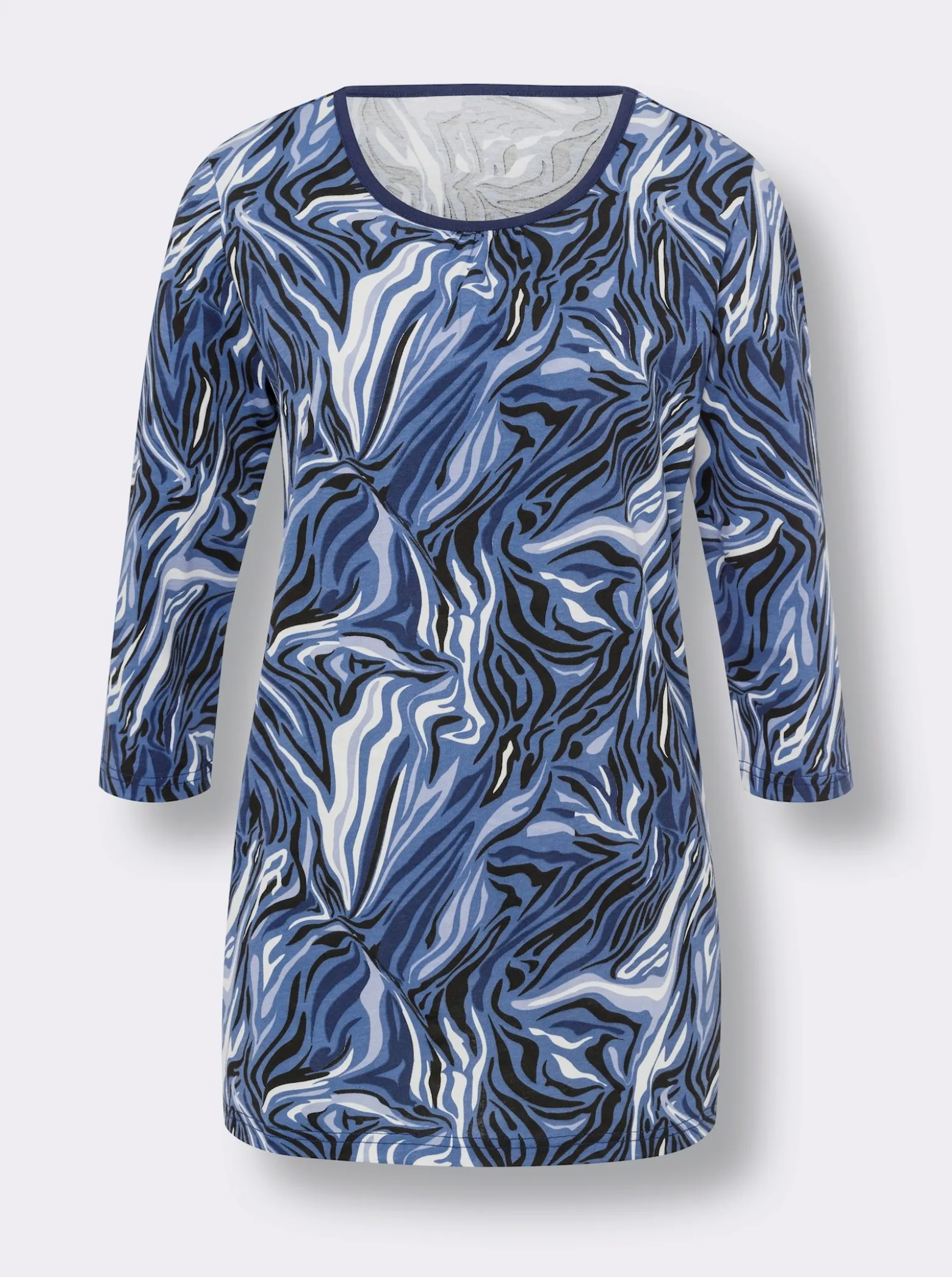 Longshirt mit Raffung am Ausschnitt