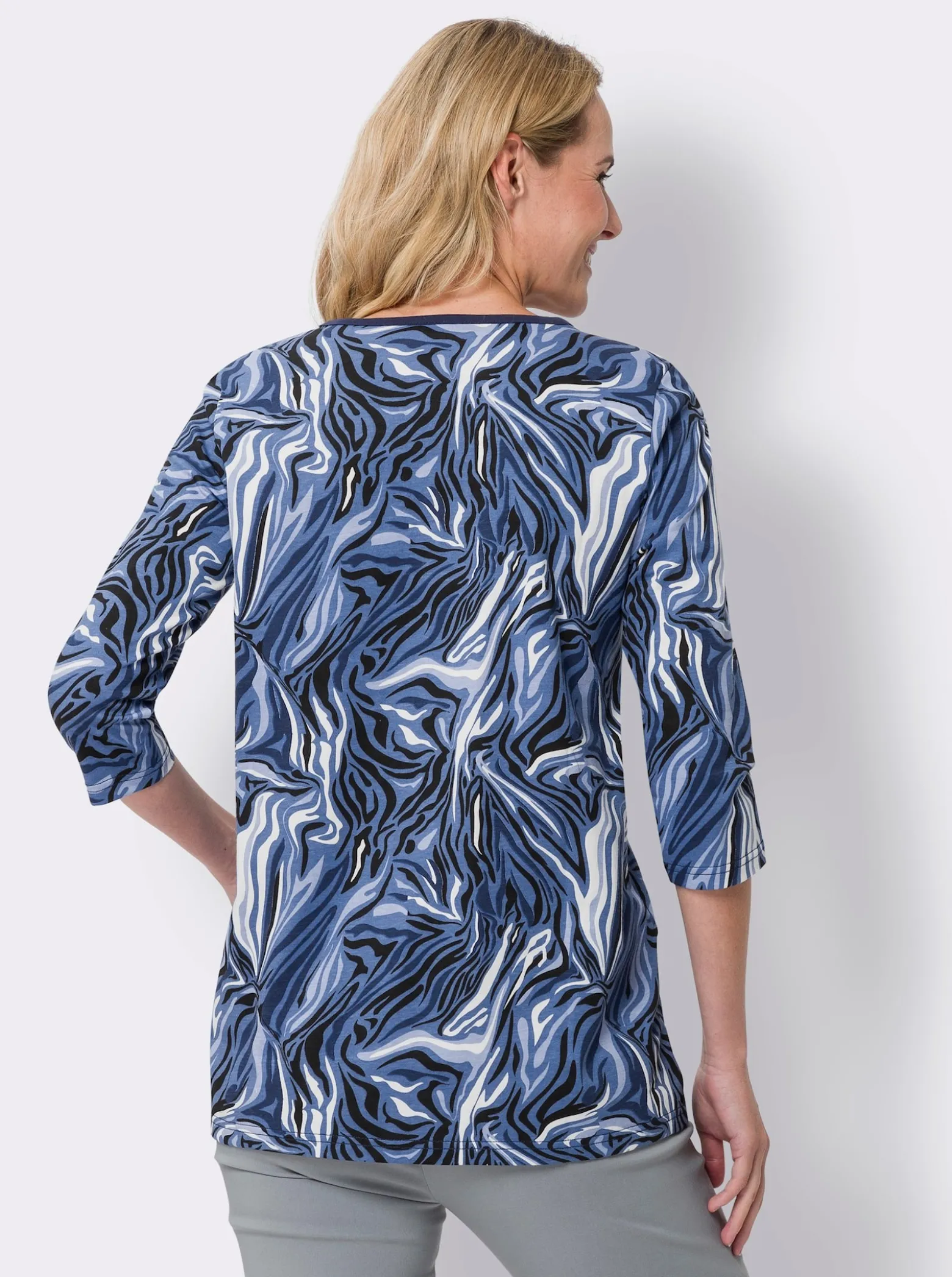 Longshirt mit Raffung am Ausschnitt