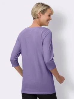 Longshirt mit Raffung am Ausschnitt