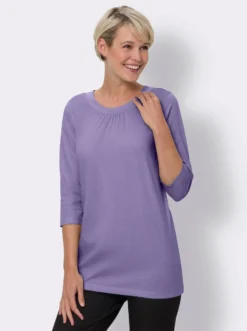 Longshirt mit Raffung am Ausschnitt
