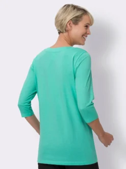 Longshirt mit Raffung am Ausschnitt