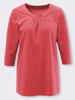 Longshirt mit Raffung am Ausschnitt