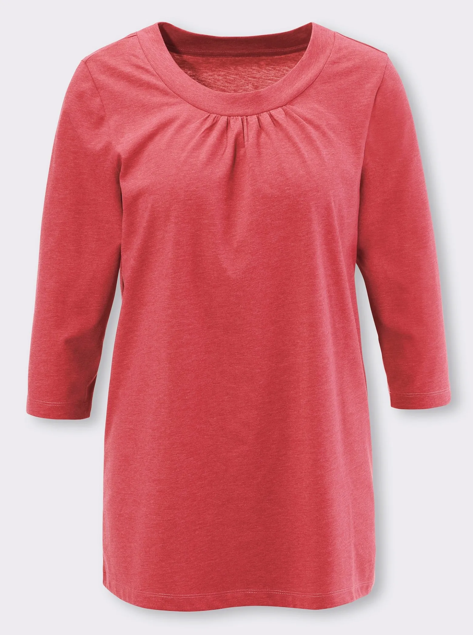 Longshirt mit Raffung am Ausschnitt
