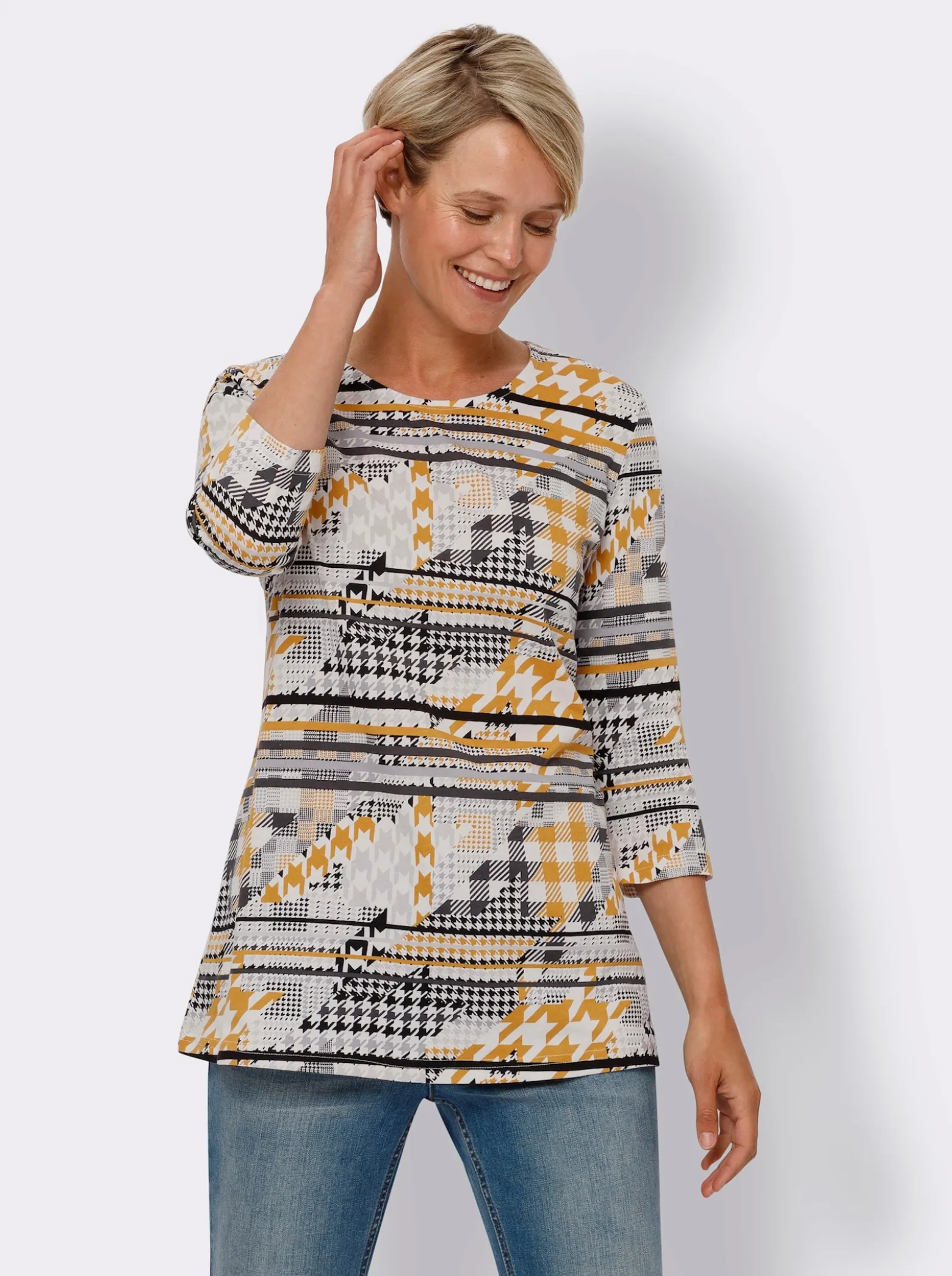 Longshirt mit 3/4-Ärmel