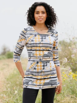 Longshirt mit 3/4-Ärmel