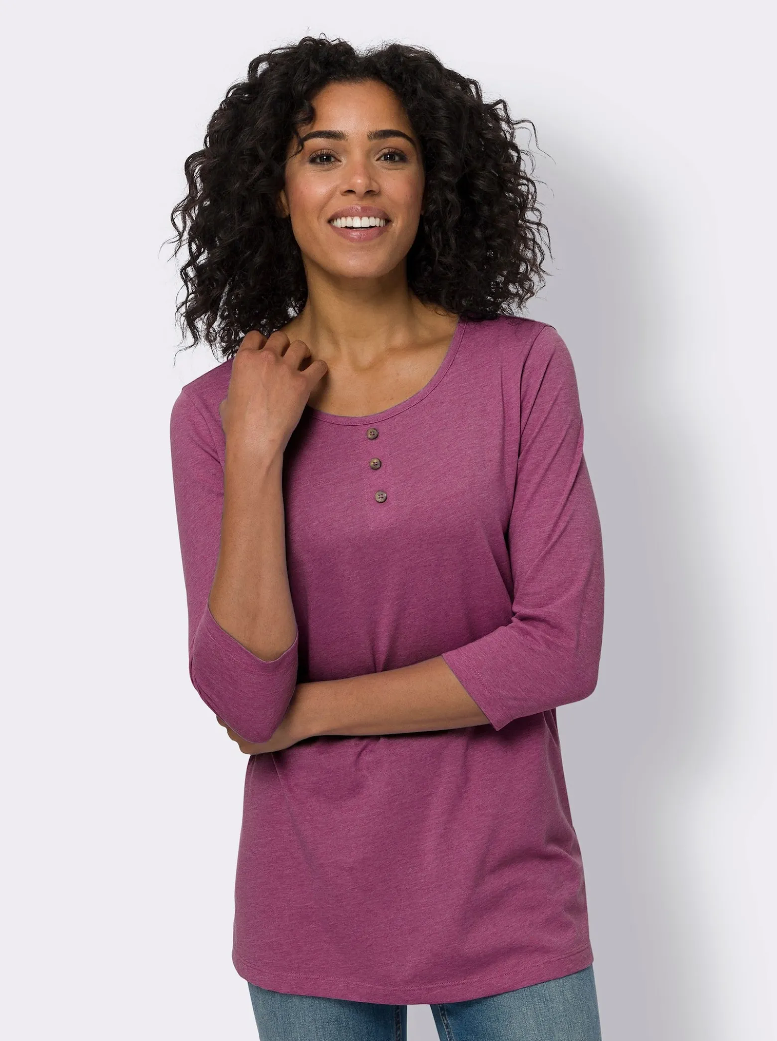 Longshirt mit 3/4-Ärmeln