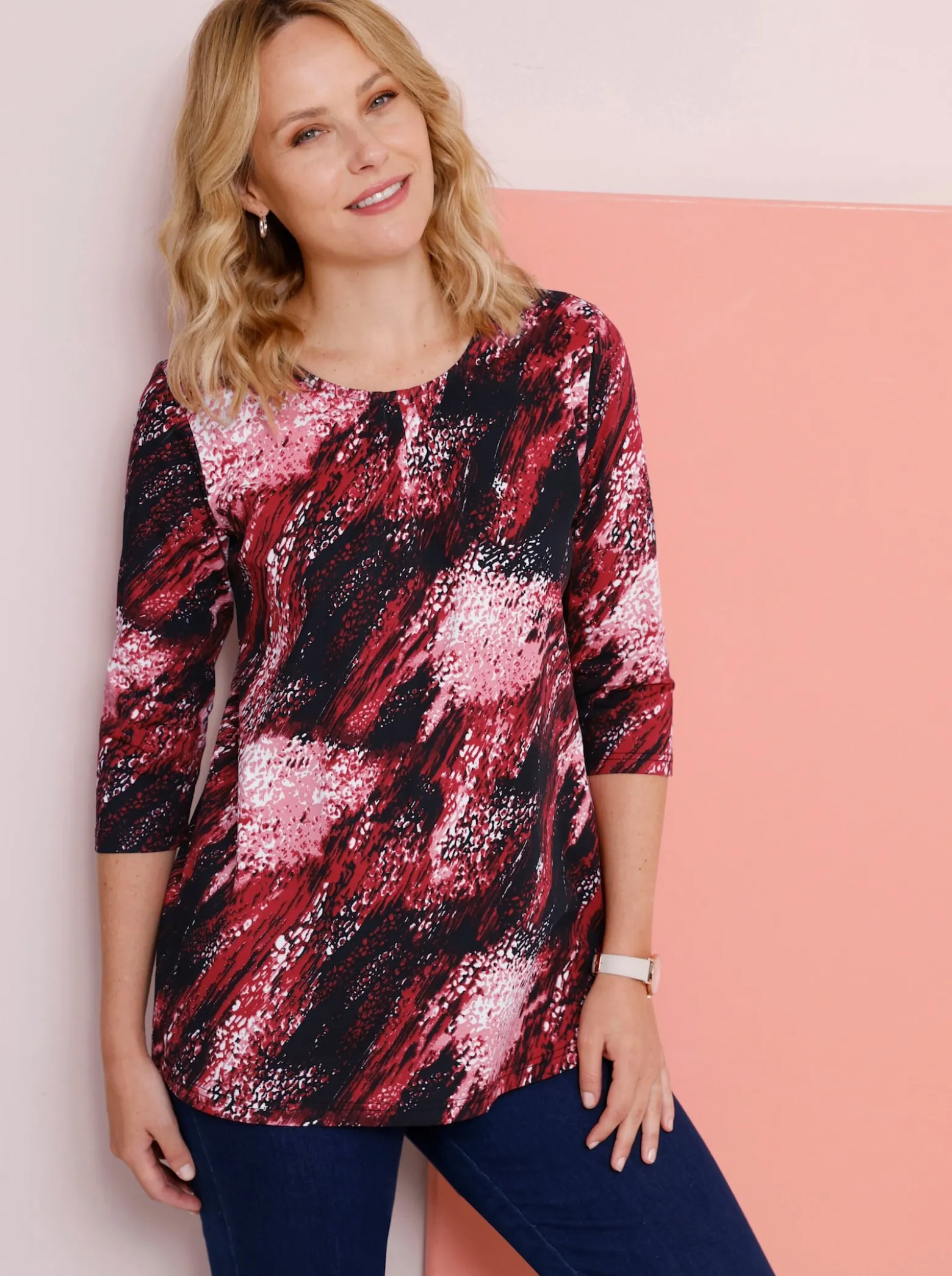 Longshirt mit 3/4-Ärmeln