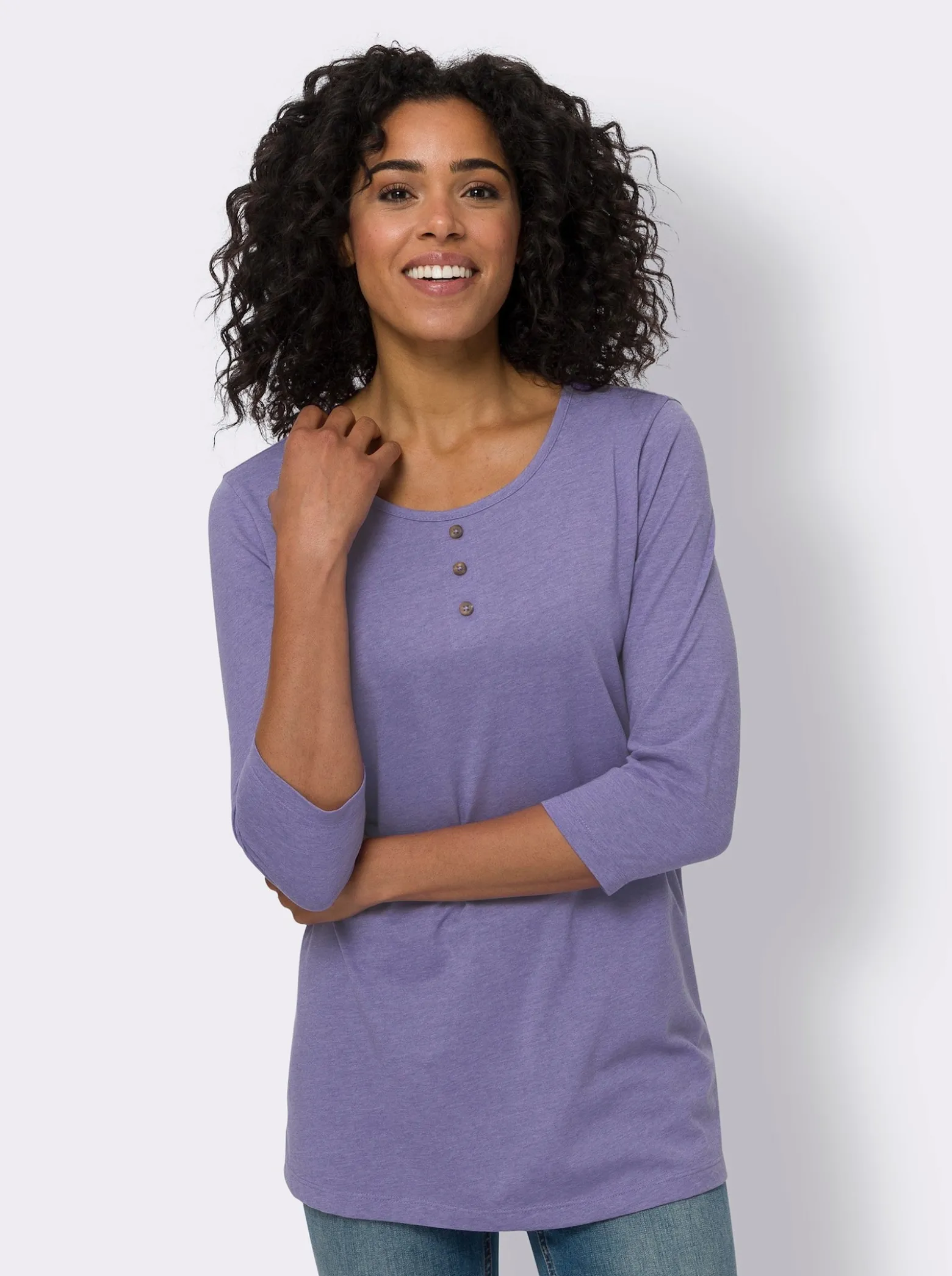 Longshirt mit 3/4-Ärmeln