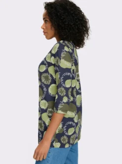 Longshirt mit 3/4-Ärmeln, Baumwolle