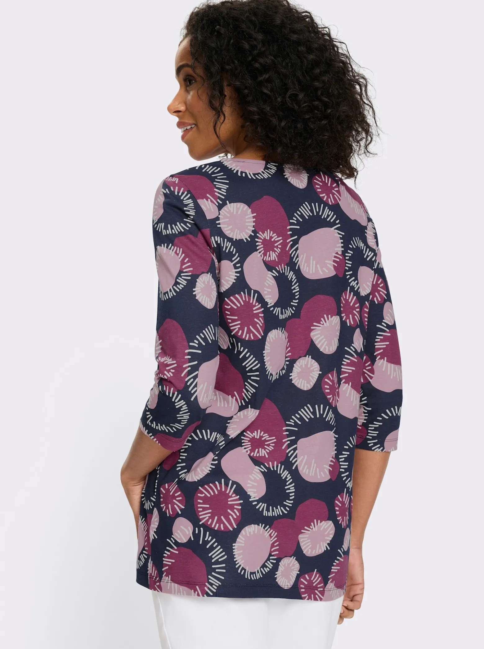 Longshirt mit 3/4-Ärmeln, Baumwolle