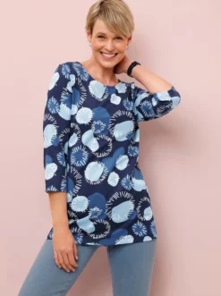 Longshirt mit 3/4-Ärmeln, Baumwolle