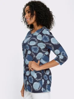Longshirt mit 3/4-Ärmeln, Baumwolle