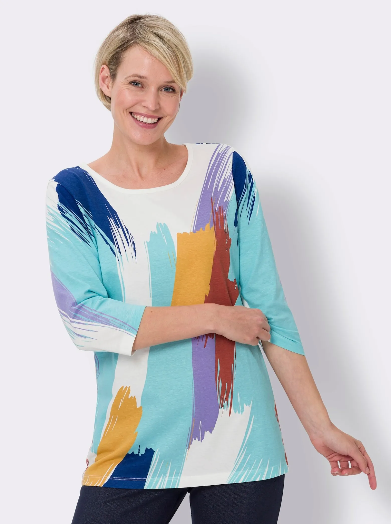 Longshirt mit 3/4-Ärmeln, bedruckt