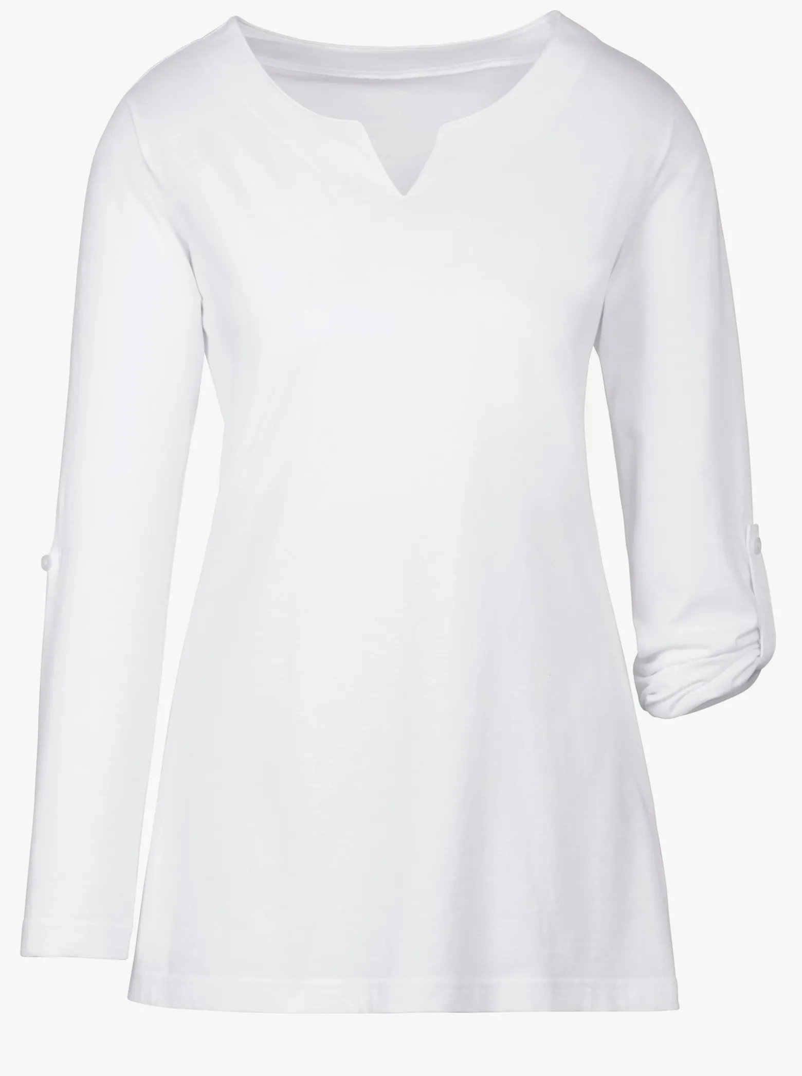 Longshirt mit Ärmeln zum Krempeln