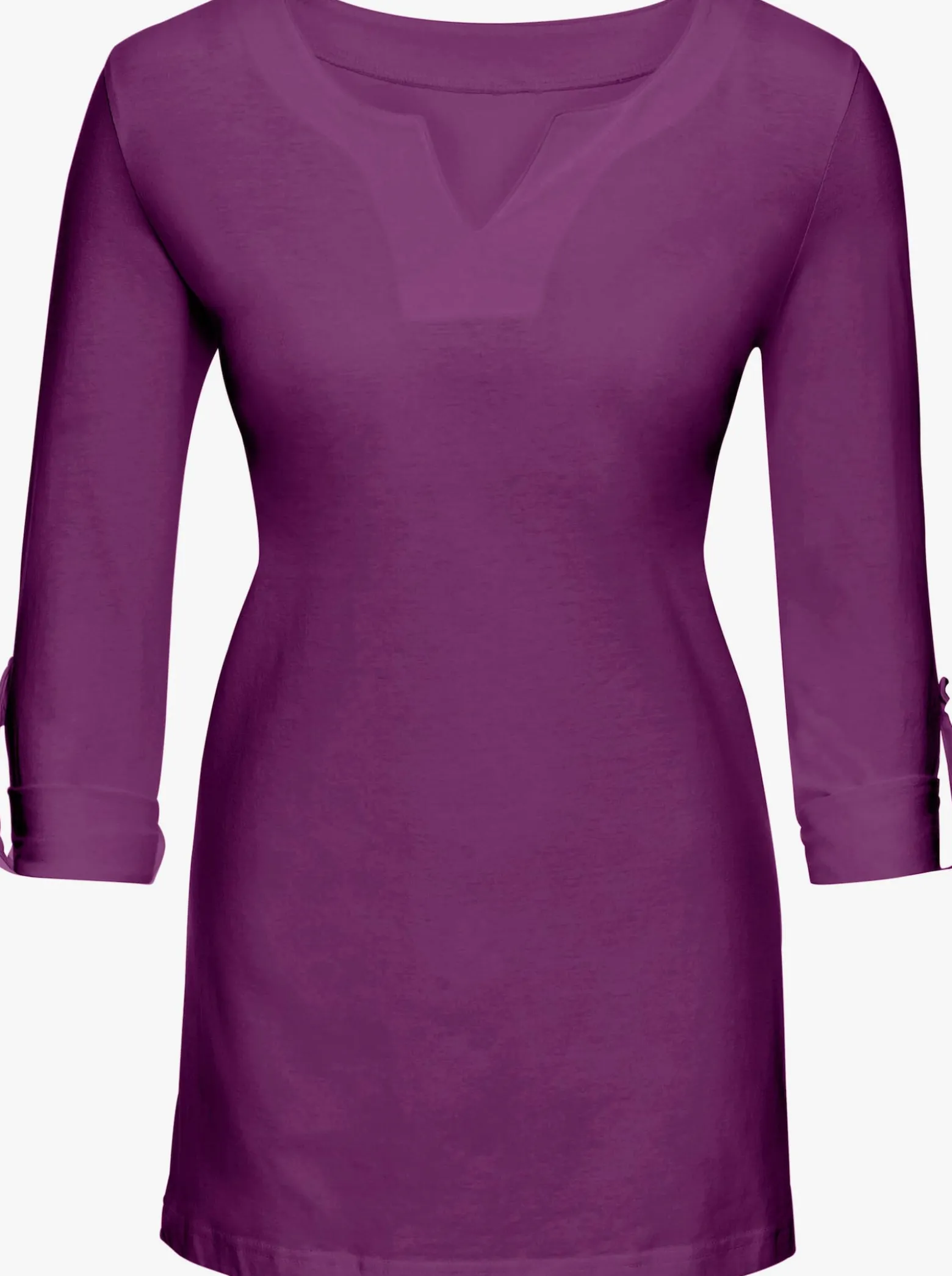 Longshirt mit Ärmeln zum Krempeln