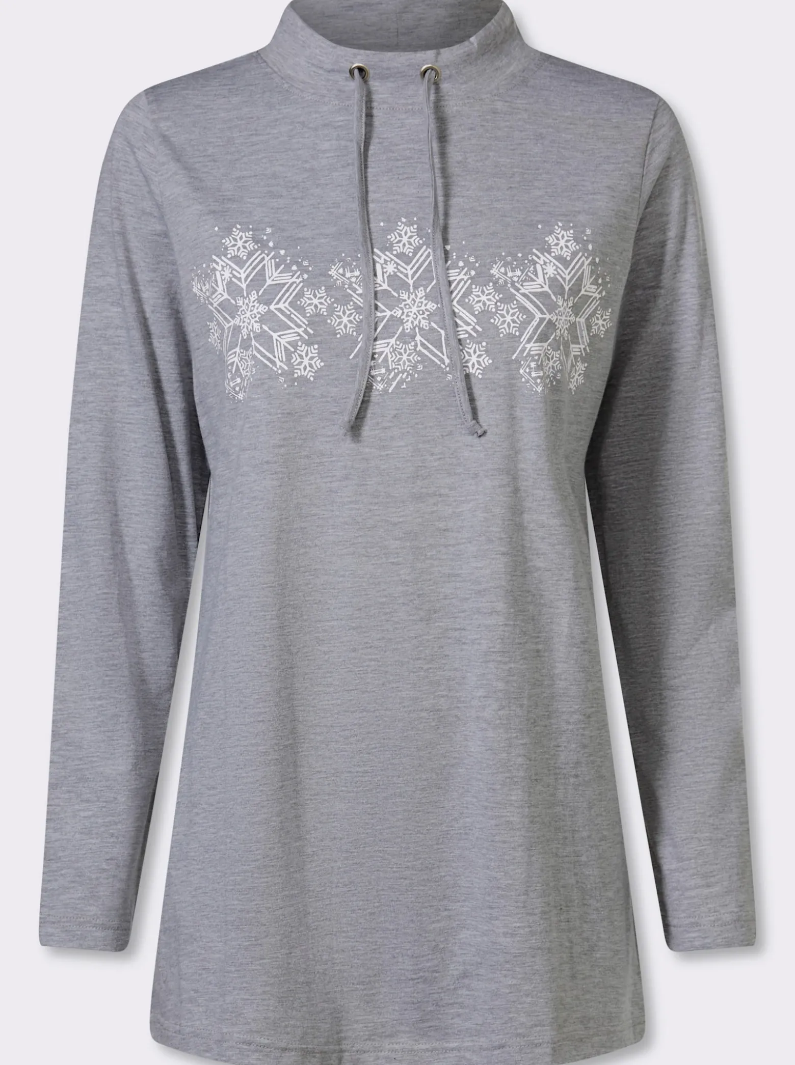 Longshirt mit Schneeflocken-Print