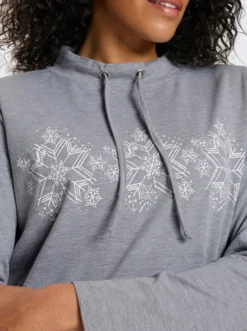 Longshirt mit Schneeflocken-Print