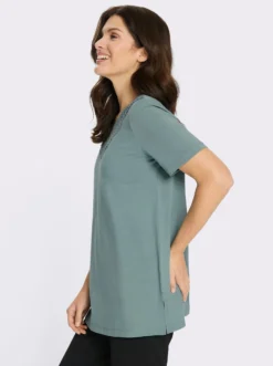 Longshirt mit Spitzeneinsatz