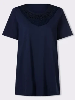 Longshirt mit Spitzeneinsatz