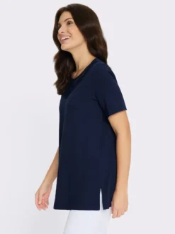Longshirt mit Spitzeneinsatz