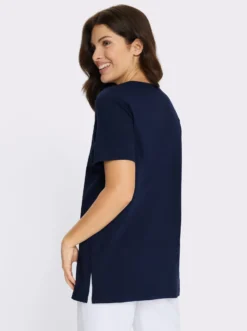 Longshirt mit Spitzeneinsatz