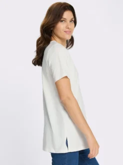 Longshirt mit Spitzeneinsatz