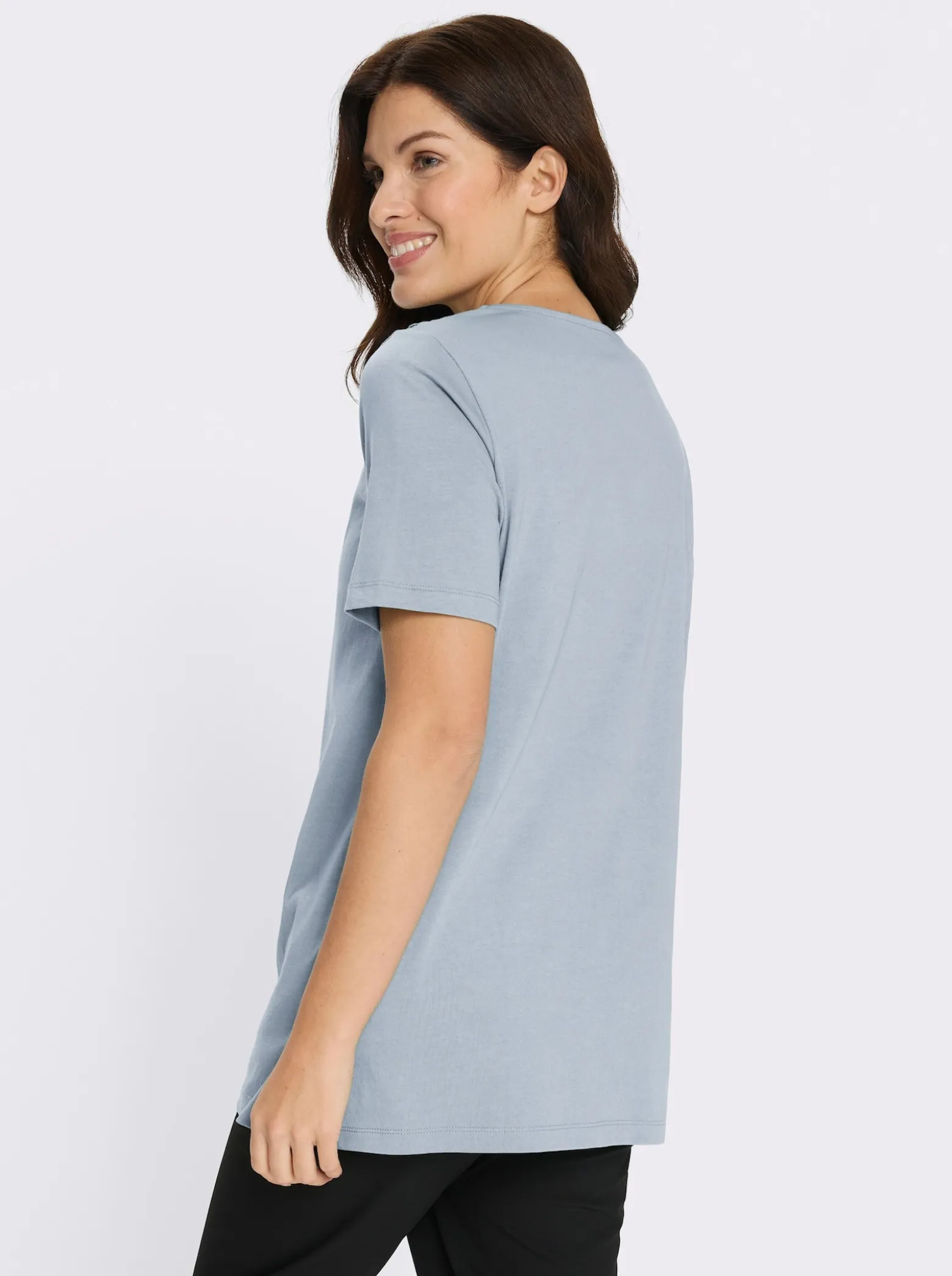 Longshirt mit Spitzeneinsatz
